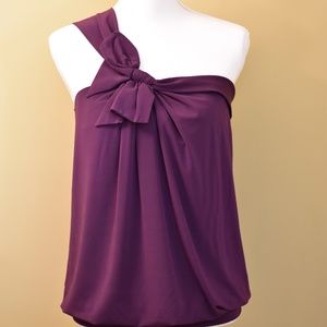 NEW! BCBG MaxAzria One Shoulder Knit Top with Bow